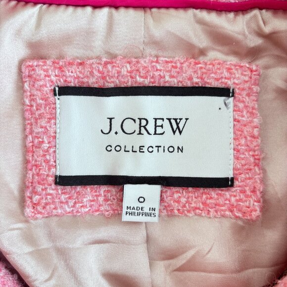 J. Crew Collection Cropped Lady Jacket in Italian Wool-blend Bouclé Pink - Picture 9 of 9